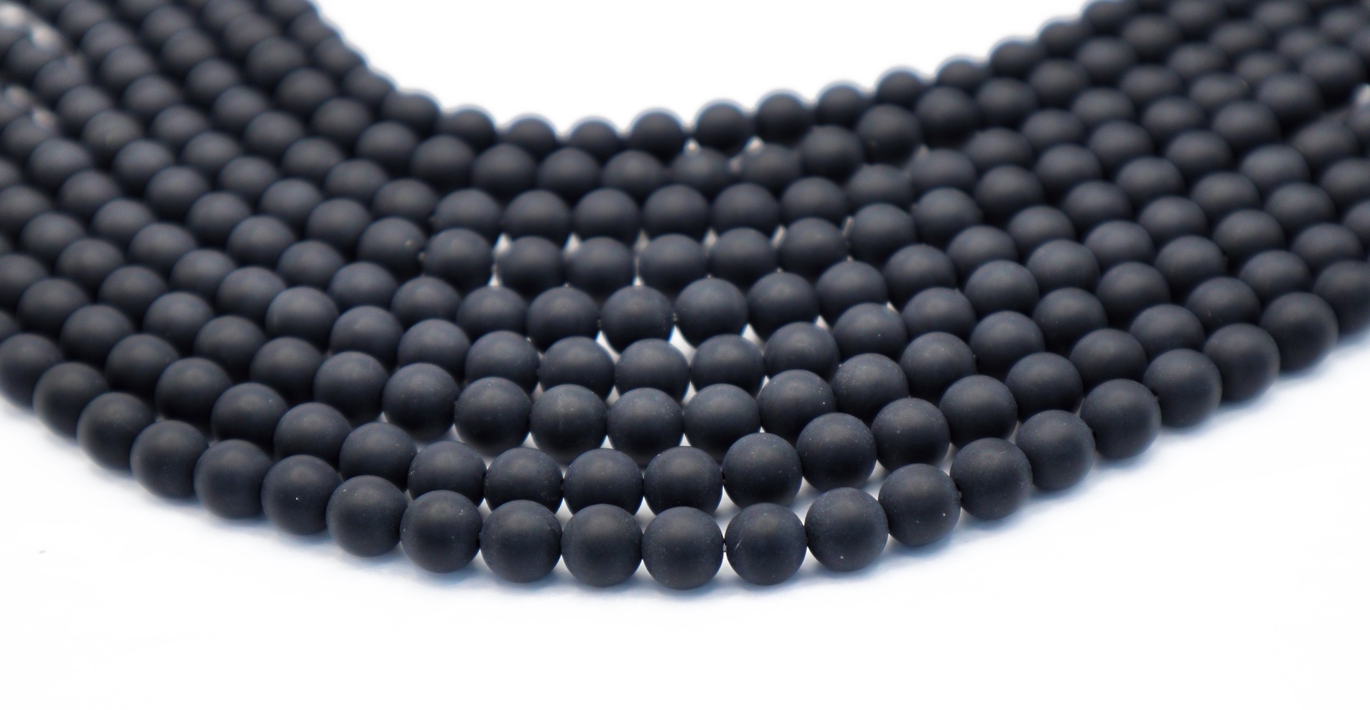Black Agate Frosted (Matt Finish) Round Beads 8 mm