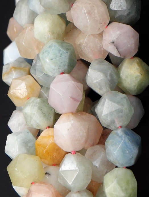 Morganite Triangular Faceted Beads