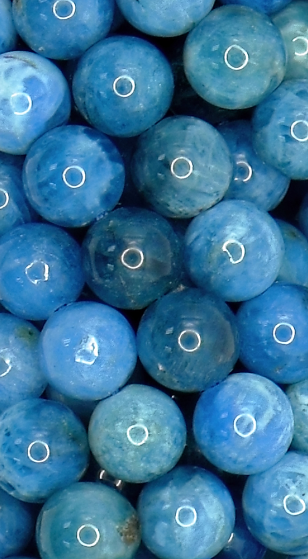 Light blue Apatite round beads