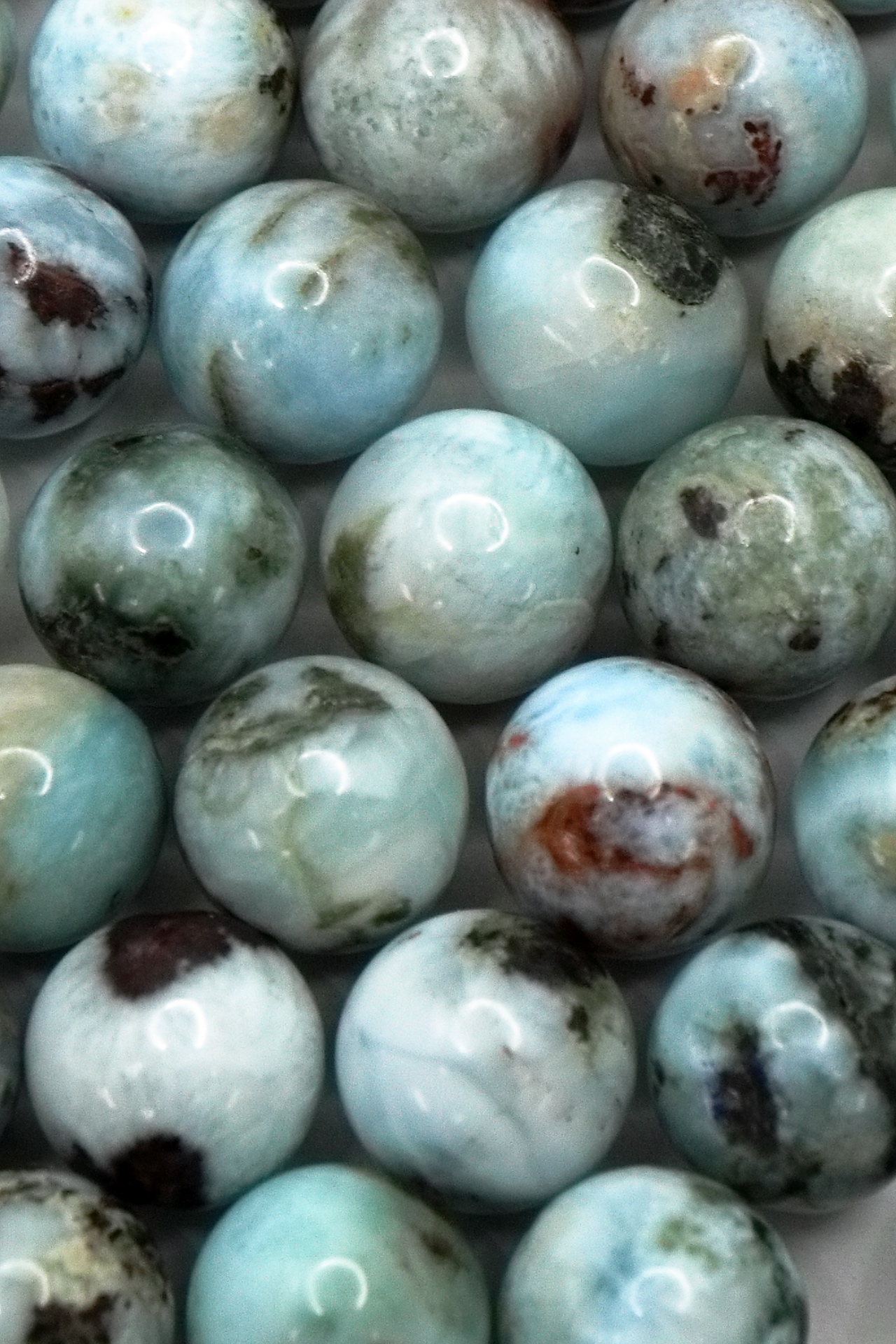 Commercial grade Larimar Round Beads 10 mm