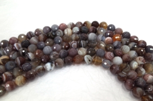 Botswana Agate Faceted Round Beads  4 mm