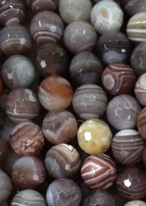 Botswana Agate Faceted Round Beads  8 mm