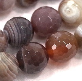 Botswana Agate Faceted Round Beads  4 mm