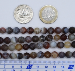 Botswana Agate Faceted Round Beads 10 mm