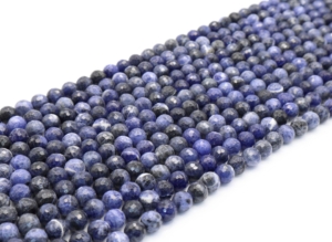 Sodalite Faceted Round Beads 4 mm