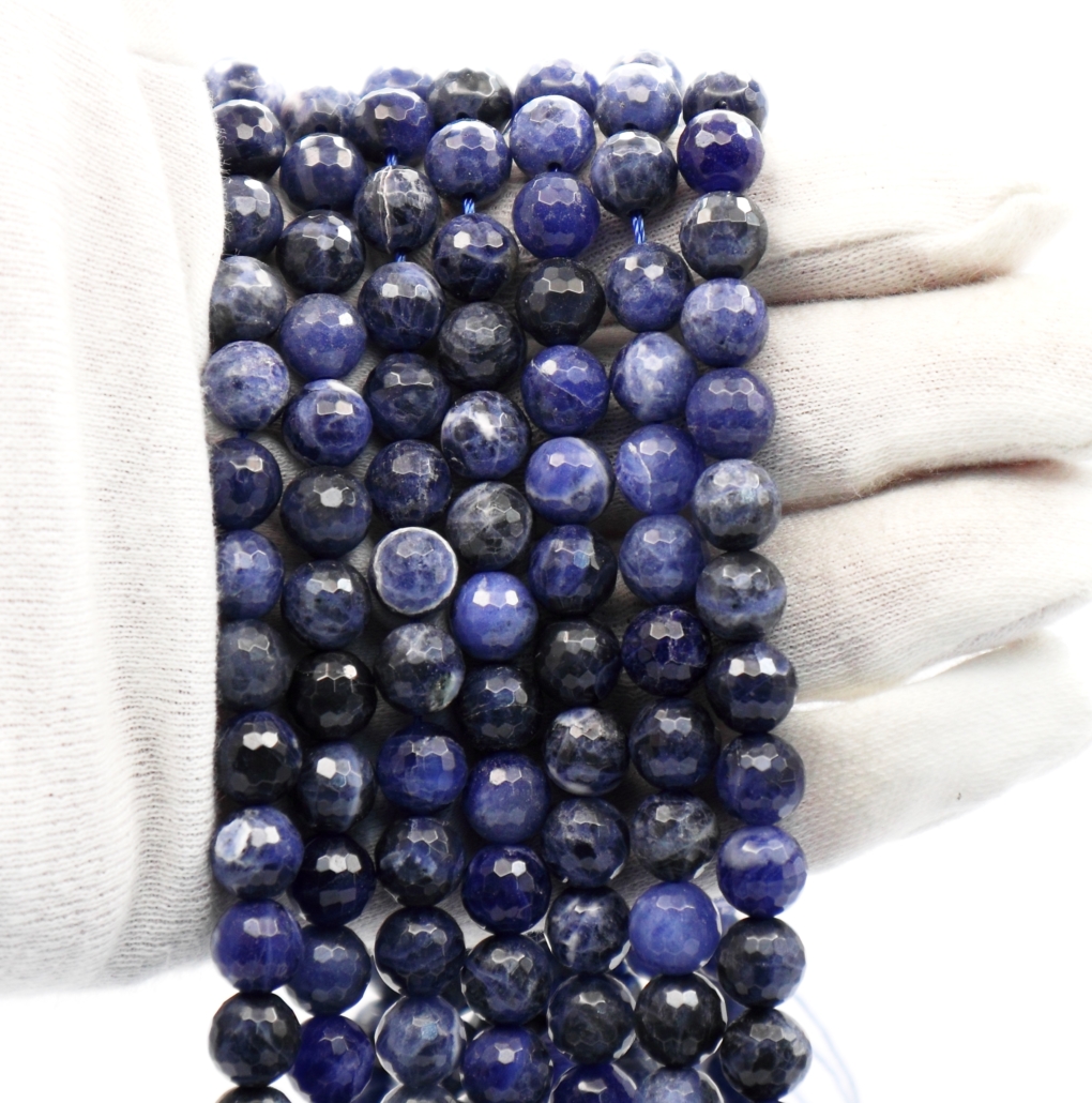 Sodalite Faceted Round Beads 6 mm