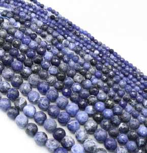 Sodalite Faceted Round Beads 10 mm