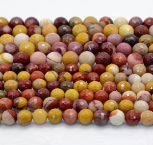 Mookaite Faceted Round Beads 12 mm