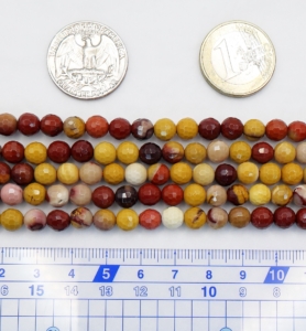 Mookaite Faceted Round Beads 6 mm