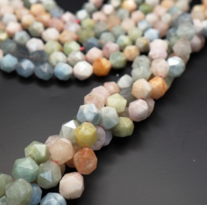 Morganite Triangular Faceted Beads 12 mm