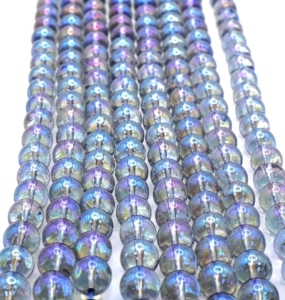 Blue Aurora Crystal (Electroplated) Round Beads 10 mm