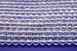 Clear Aurora Crystal (Electroplated) Round Beads 10 mm