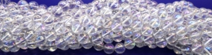 Clear Aurora Crystal (Electroplated) Round Beads 6 mm