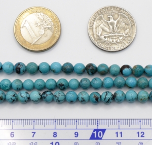 Chinese Turquoise Round Beads - 5.5mm