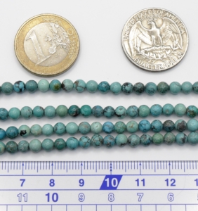 Chinese Turquoise Round Beads 4 mm