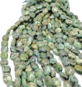 African Turquoise Oval Shape Beads 10x14