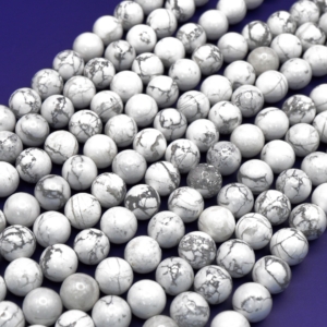 White Howlite Round Beads 4 mm