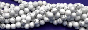White Howlite Round Beads 8 mm