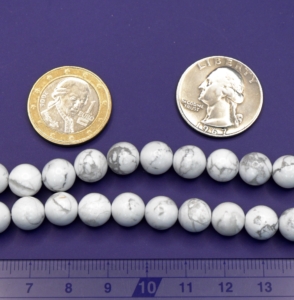 White Howlite Round Beads 8 mm