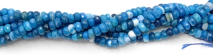Blue Agate with Vein Faceted Rondells 8 mm
