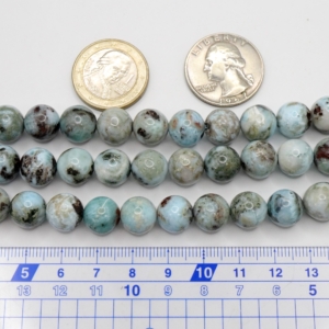 Commercial grade Larimar Round Beads 10 mm