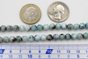 Commercial grade Larimar Round Beads 6 mm