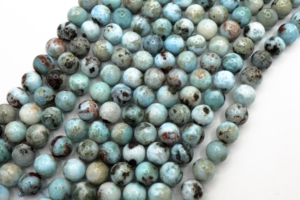 Commercial grade Larimar Round Beads 8 mm