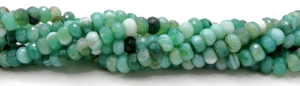 Green Agate with Vein Faceted Rondells 8 mm