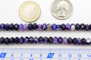 Purple Agate with Vein Faceted Rondells 8 mm