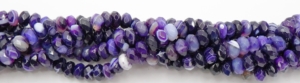 Purple Agate with Vein Faceted Rondells 8 mm